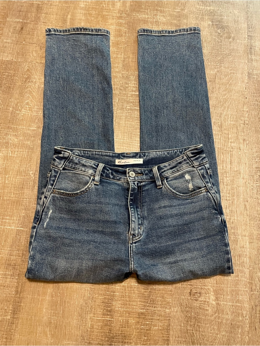 Kut from the Kloth Women's Washed Blue Straight Leg Jeans